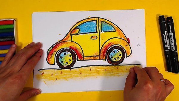 Такси машинки карандашом