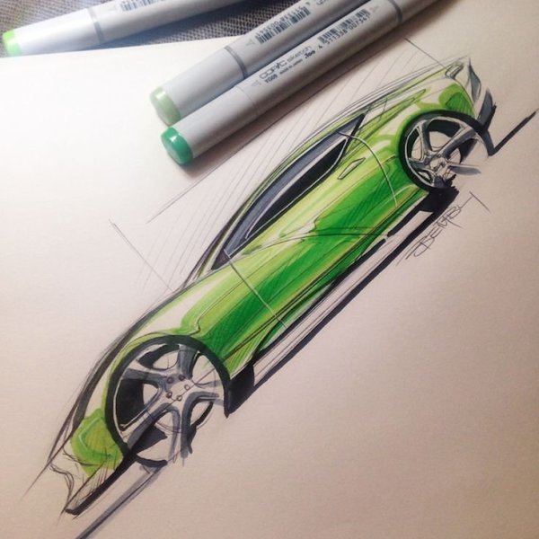 Скетчи маркерами авто