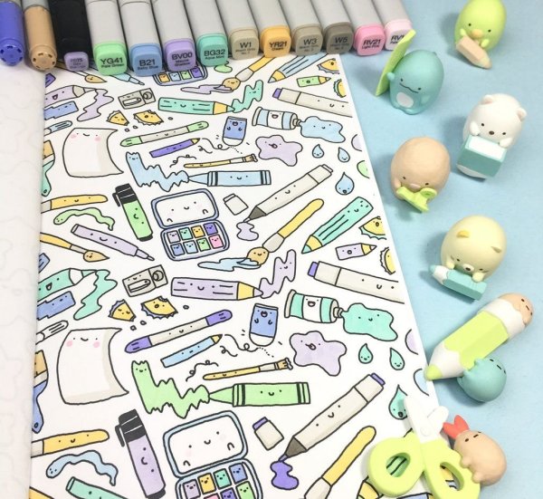 Наклейки фломастерами