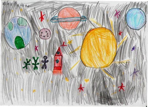 Рисунки на тему космос маркерами