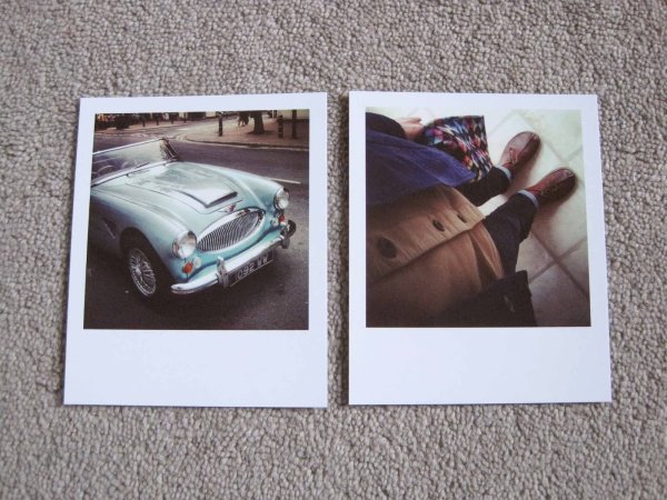 Пейзаж полароид акварелью