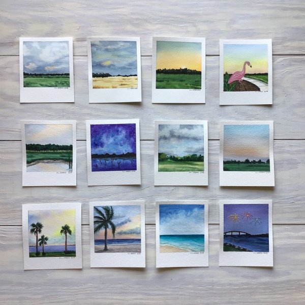 Полароиды акварелью