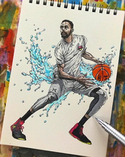 Баскетбол рисунки маркерами