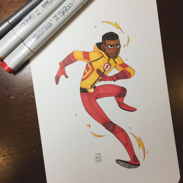 Рисунки супергероев маркерами