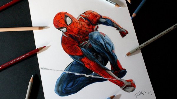 Человек паук рисовка