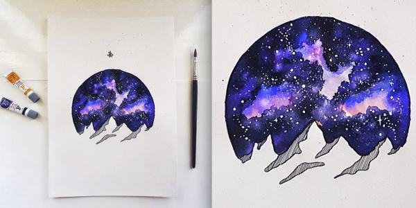 Рисунки космоса для срисовки