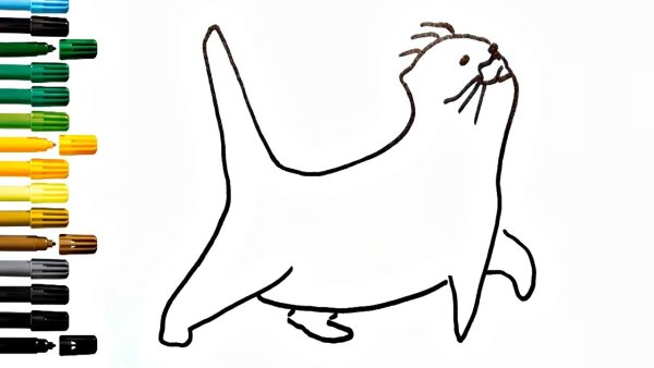 Кот маркерами легко