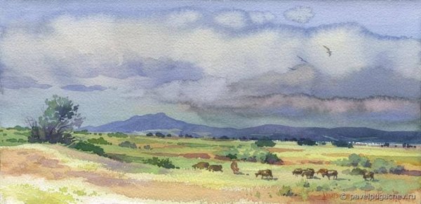 Рисунки цветными карандашами пейзажи