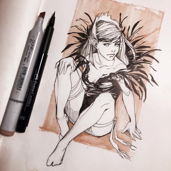 Наброски маркером