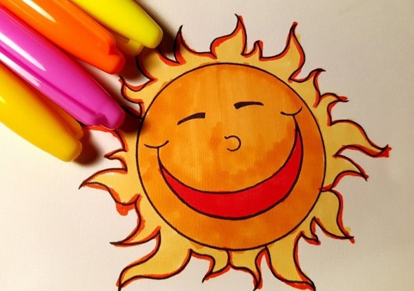 Солнышко фломастером