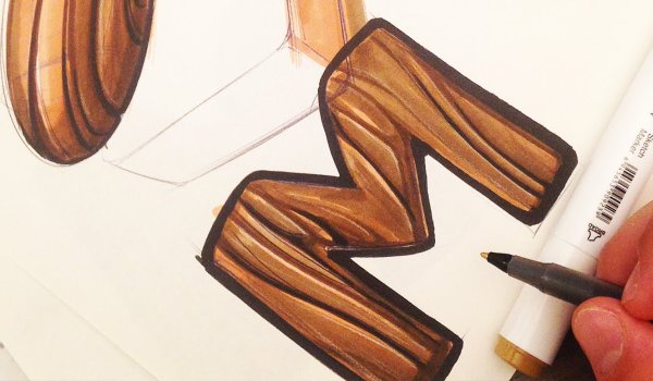 Фактура дерева маркерами