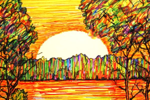 Восход фломастерами