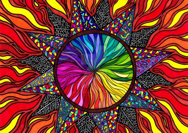 Солнце фломастером