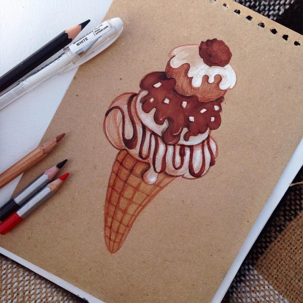 Интересные рисунки на бумаге