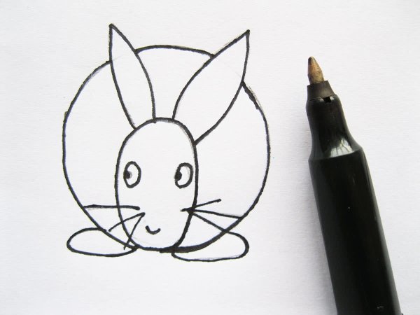 Заяц фломастерами легко