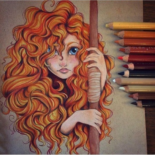 Волосы маркерами