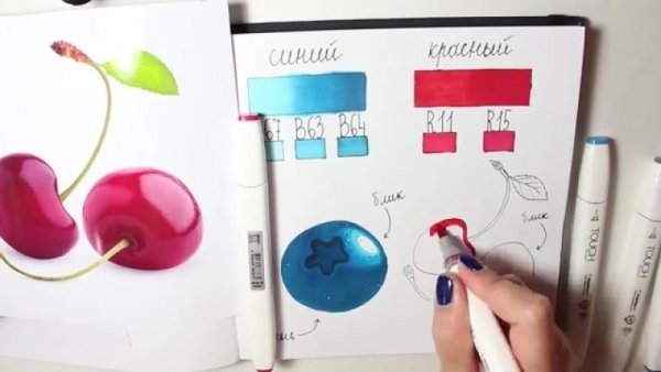 Градиент маркерами для скетчинга