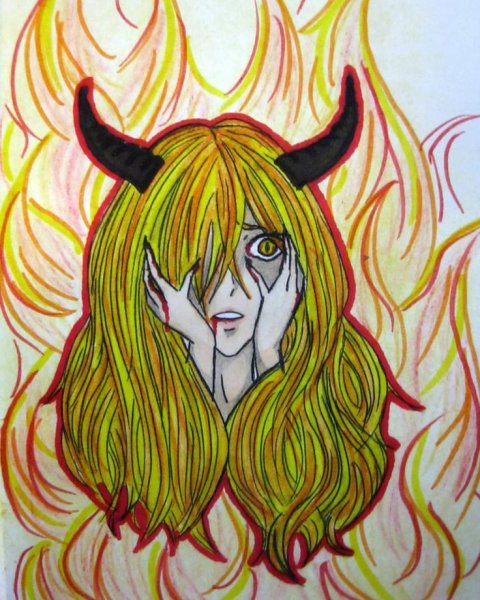 Рисунки маркерами демоны