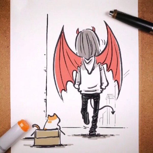 Рисунки маркерами демоны