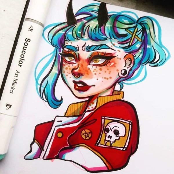 Персонажи маркерами