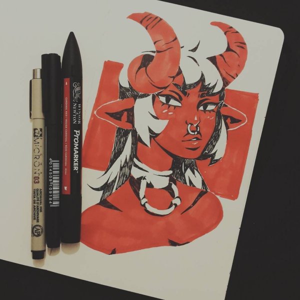 Рисунки маркерами демоны