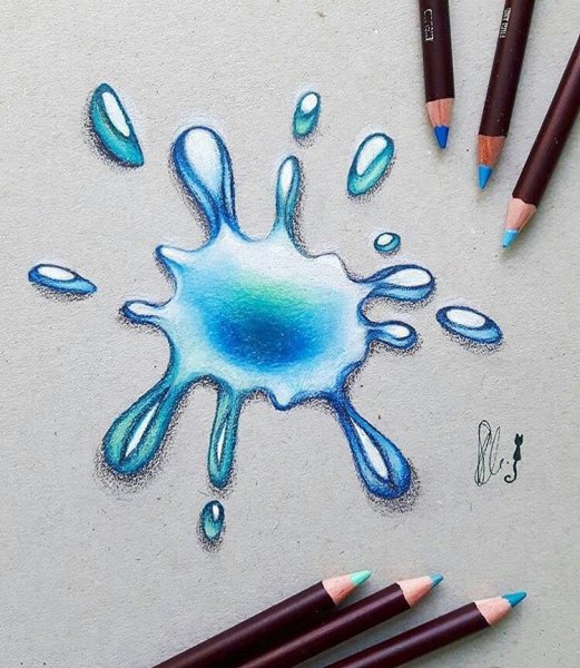 Тату цветными ручками