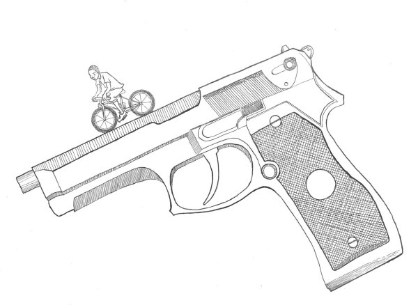 Рисунок фломастерами пистолет