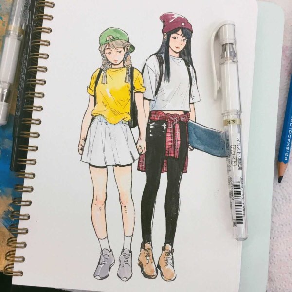 Рисунок девушки в полный рост