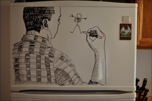 Картина маркерами на доске