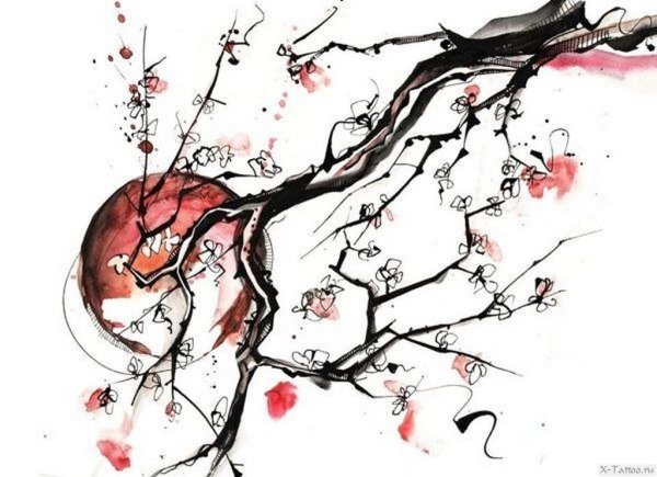 Сакура тату эскизы