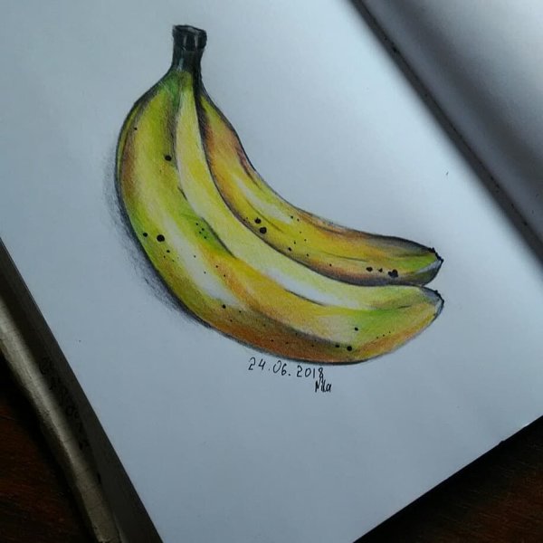 Банан рисунок маркерами