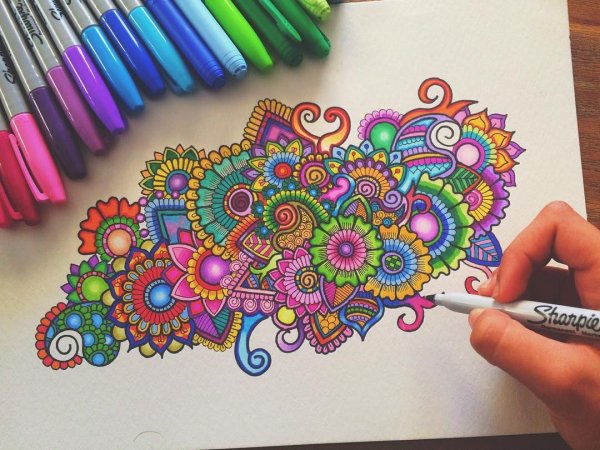 Узоры для рисования цветные