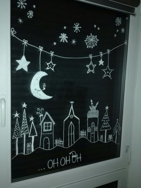 Роспись окон к новому году