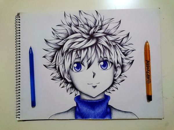 Киллуа для срисовки в цвете