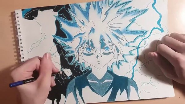 Киллуа фломастерами как нарисовать