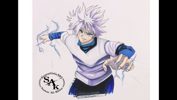 Аниме рисунки маркерами Киллуа