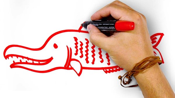 Рисование красным маркером