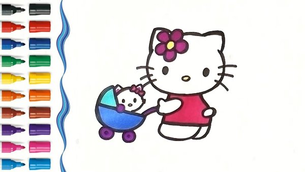 Hello Kitty рисунки фломастерами