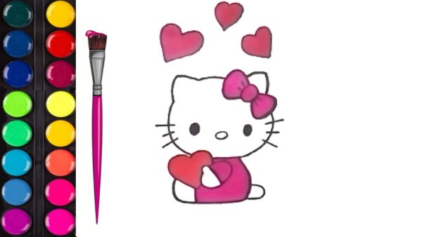 Рисунки маркерами Хеллоу Китти