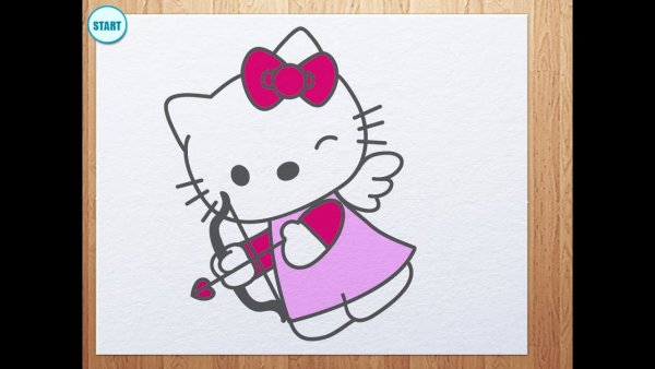 Лёгкие рисунки фломастерами hello Kitty
