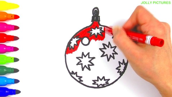Новогодняя игрушка фломастерами