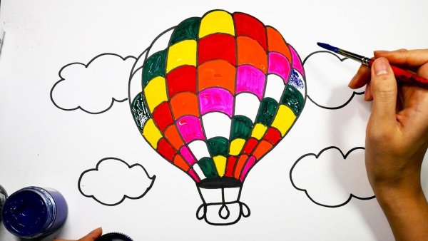 Воздушный шар фломастерами