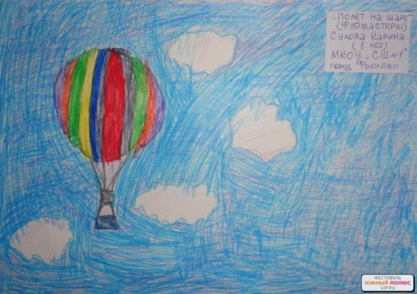 Рисунок воздушный шар фломастерами