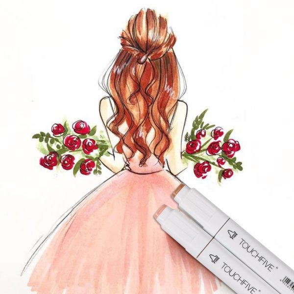 Девушка со спины рисунок