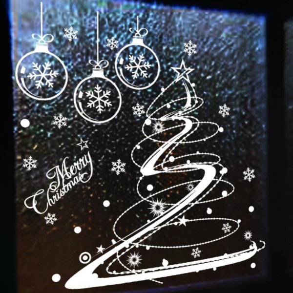 Новогодние рисунки на стекле