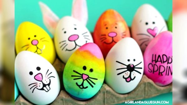 Мордочки на яйцах к Пасхе