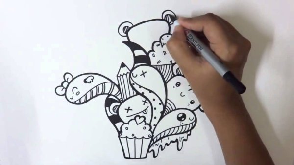 Простые рисунки маркером для начинающих