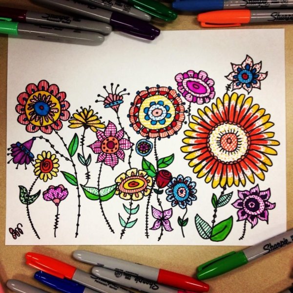 Дудлинг фломастерами