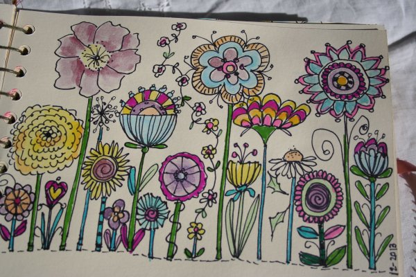 Дудлинг в цветах