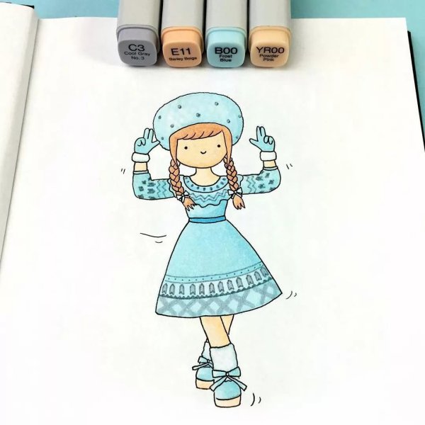 Милые девочки для скетчбука лёгкие